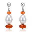 Pendientes Perla Cornalina